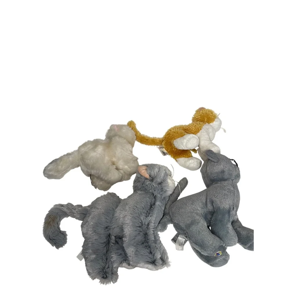 Ganz Webkinz Cat Plush Lot of 4 Ginger White Grey Tabby Stuffed Animal Toys